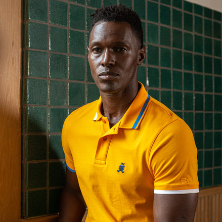 Monaco FROG Slim Fit Polo - Yellow Knit Polos Eight-X
