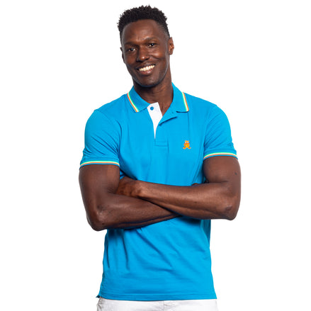 Corsica FROG Slim Fit Polo - Blue Polos Eight-X