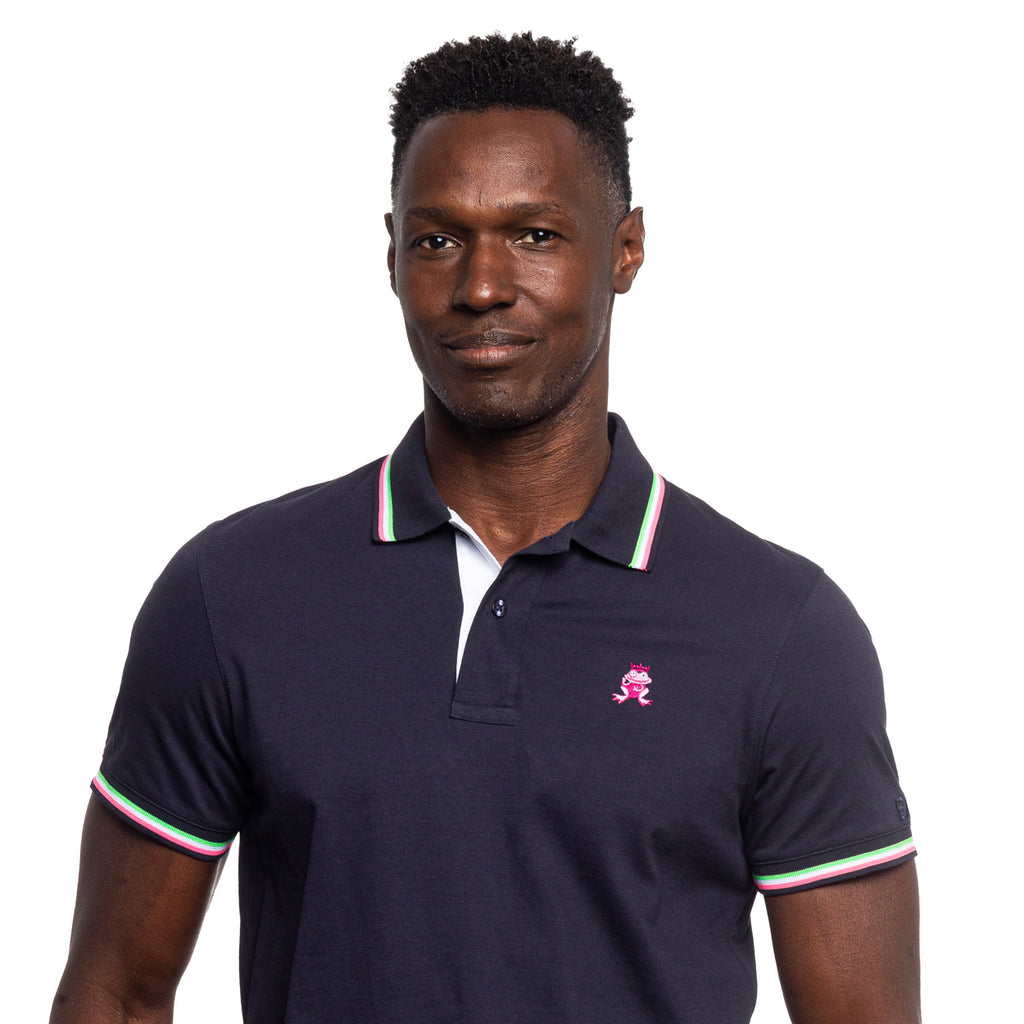Corsica FROG Slim Fit Polo - Navy Polos Eight-X   