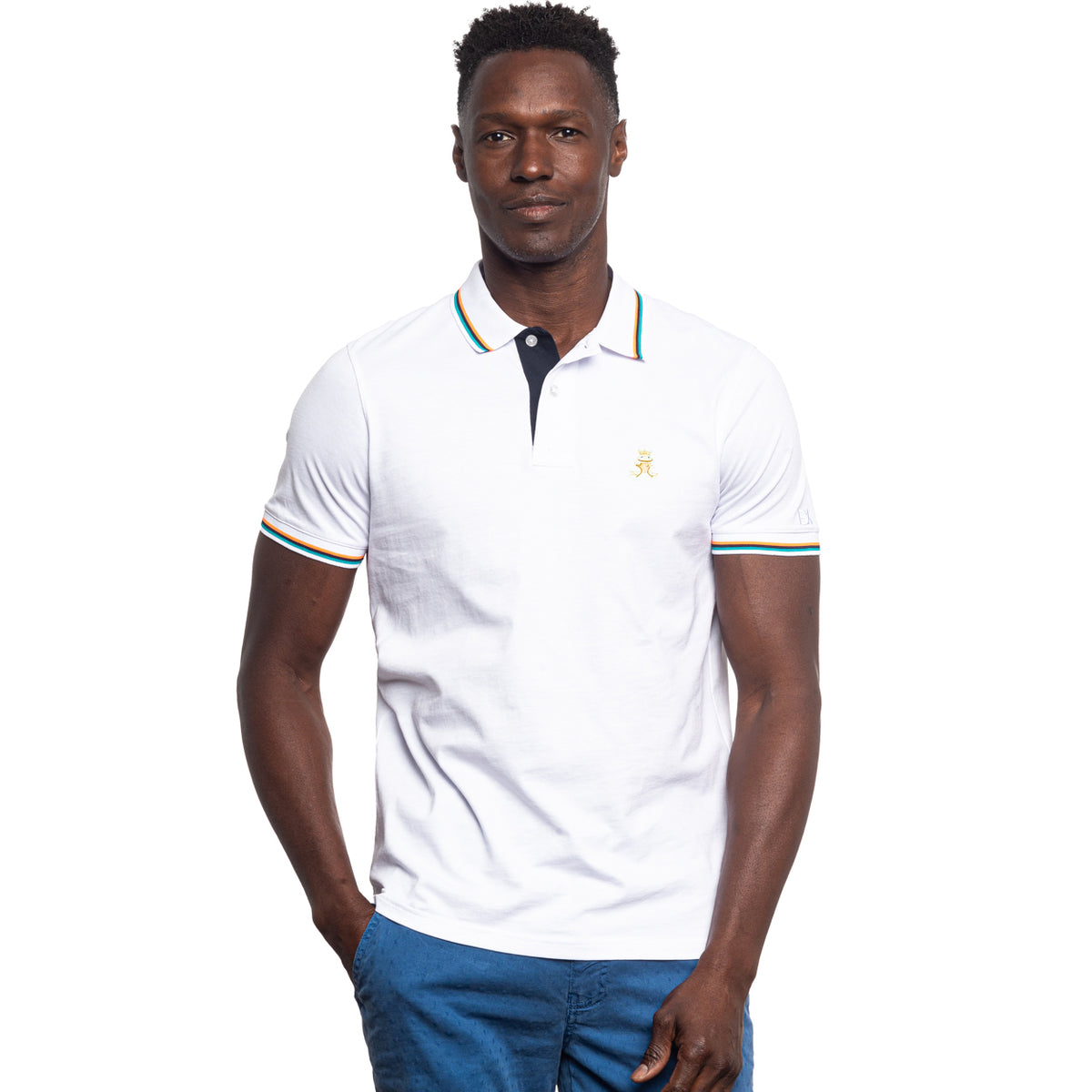 Corsica FROG Slim Fit Polo - White Polos Eight-X