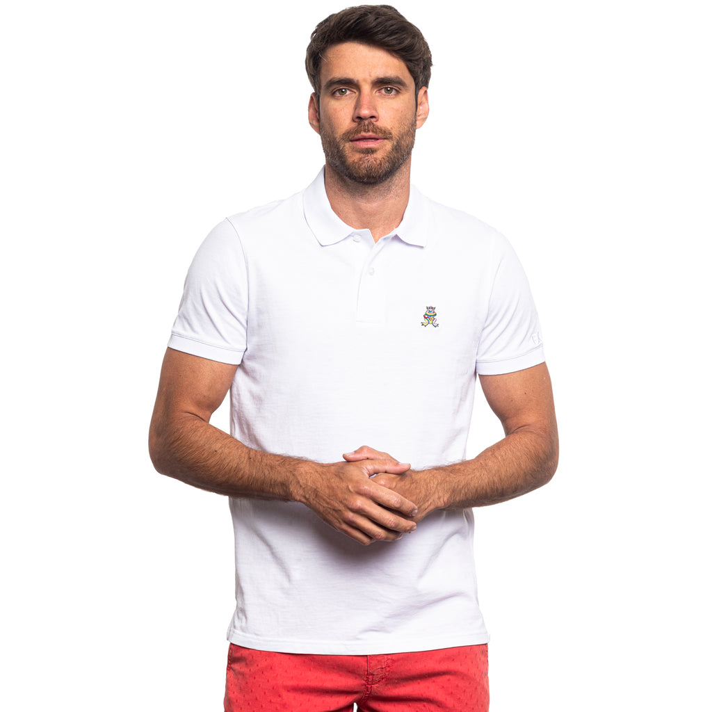 Cannes FROG Slim Fit Polo - White Polos Eight-X   