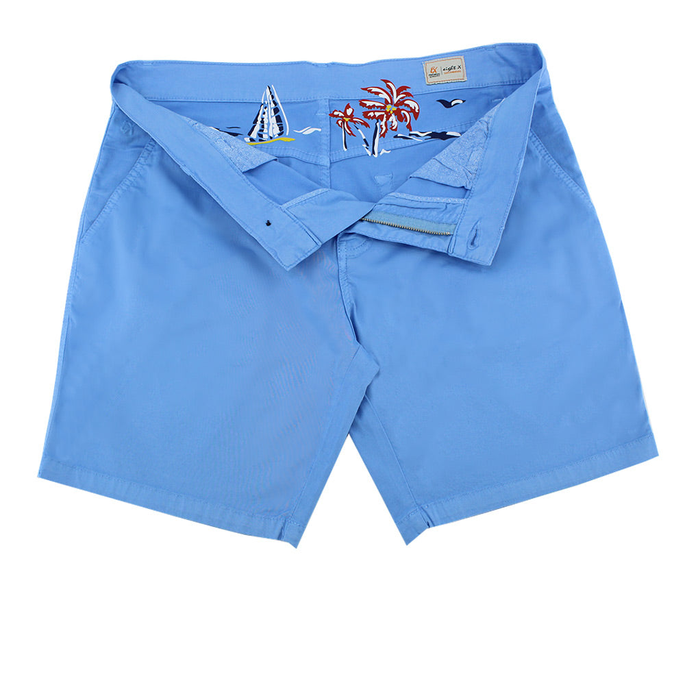 Blue Slim Fit Chino Shorts Chino Shorts Eight-X   