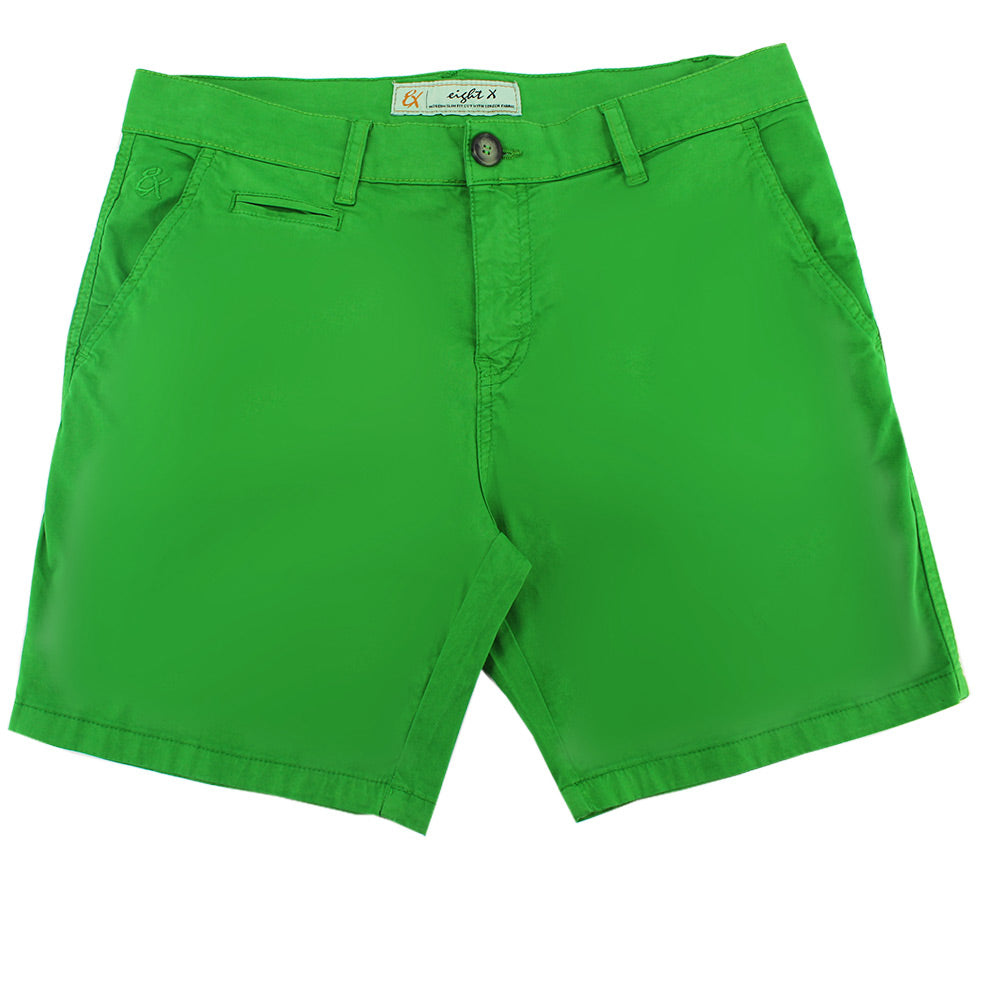 Green Slim Fit Chino Shorts Chino Shorts Eight-X   