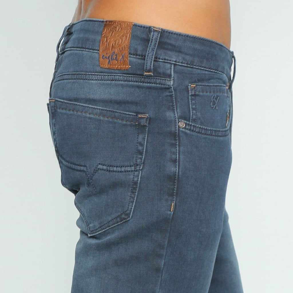 Slim Fit Stretch Faded Dark Denim Jeans #EIG-37 Jeans EightX   