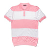 Gondola Knit Striped Polo - Pink Polos Eight-X