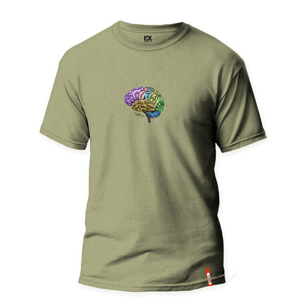 The Brain 8X Street T-Shirt - Olive Green Graphic T-Shirts Eight-X   