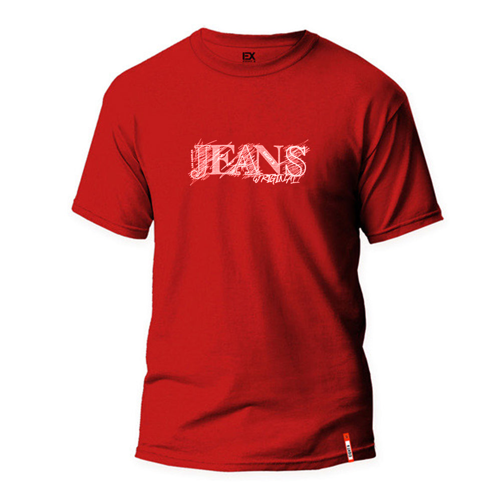 Jeans 8X Street T-Shirt - Red Graphic T-Shirts Eight-X   