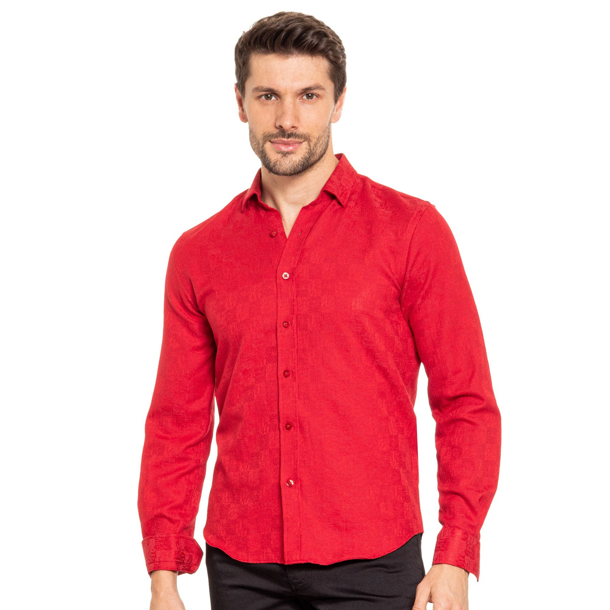 Brush Strokes Jacquard Button Down Shirt Shirts EightX