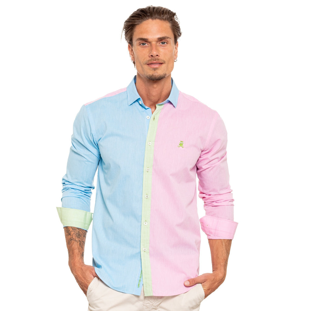 Color Block FROG Shirt - Miami Long Sleeve Button Down EightX   