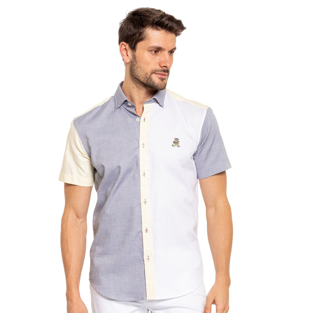Color Block Oxford FROG Short Sleeve Button Down Shirt - San Juan Short Sleeve Button Down EightX   