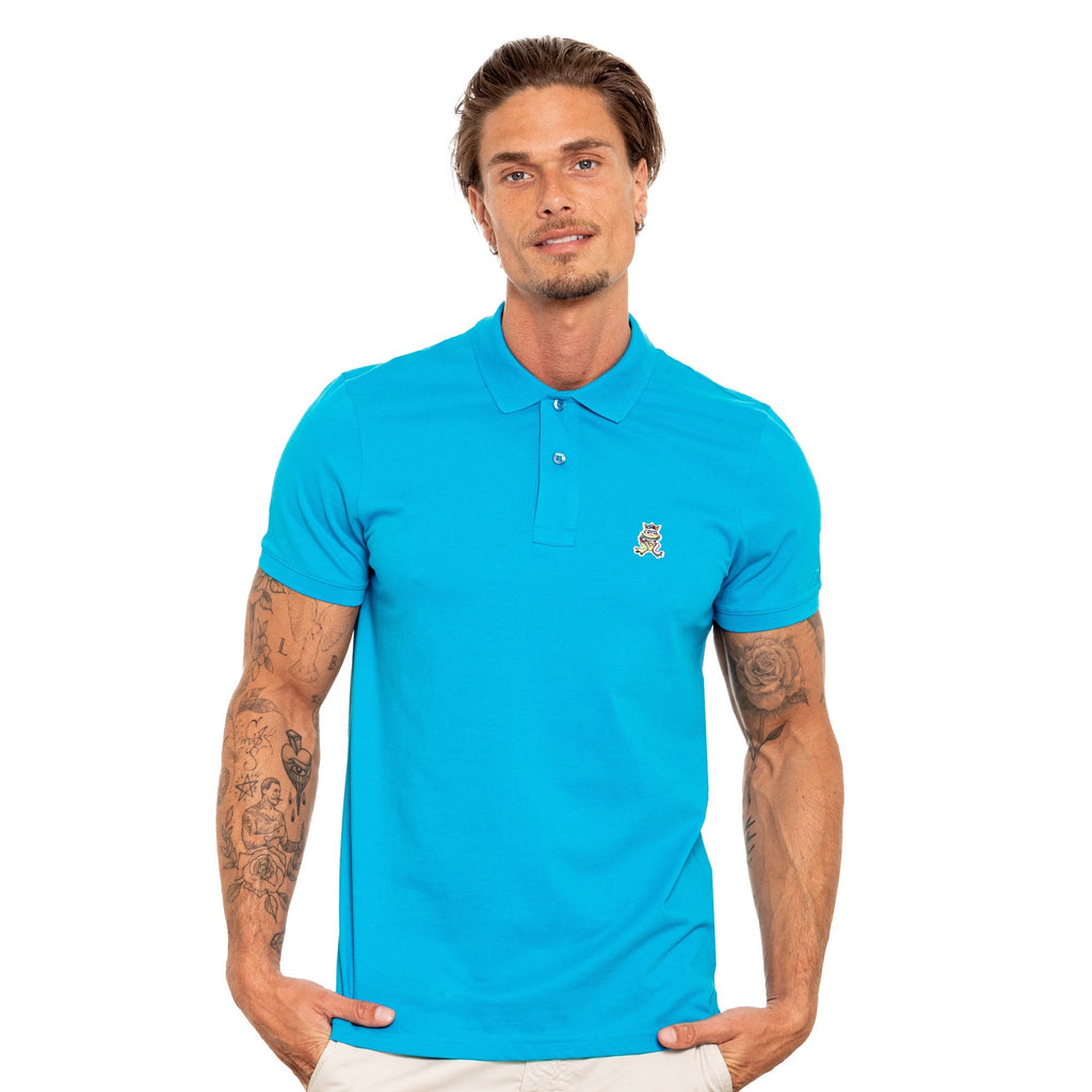 Cannes FROG Slim Fit Polo - Blue Polos Eight-X   