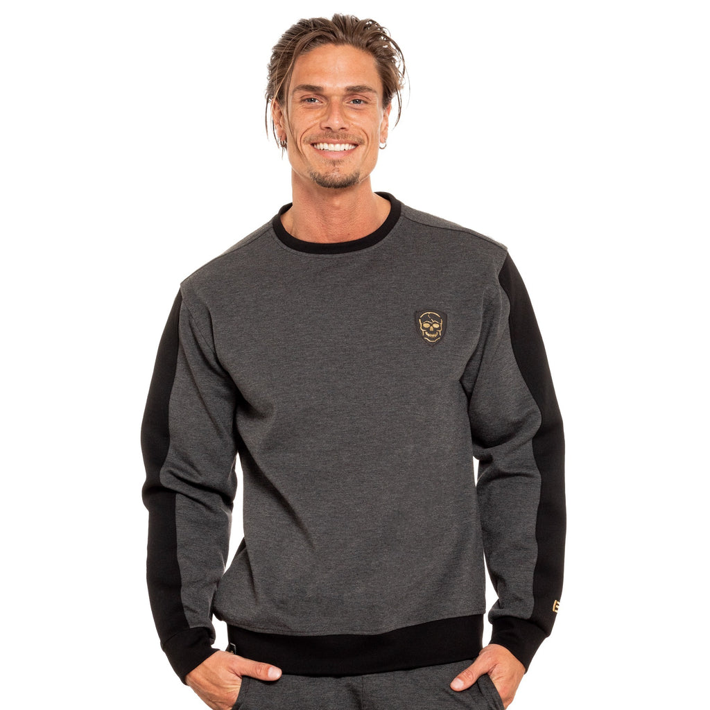 Skull Crewneck Pullover Sweatshirt - Grey Sweatshirts Eight-X   