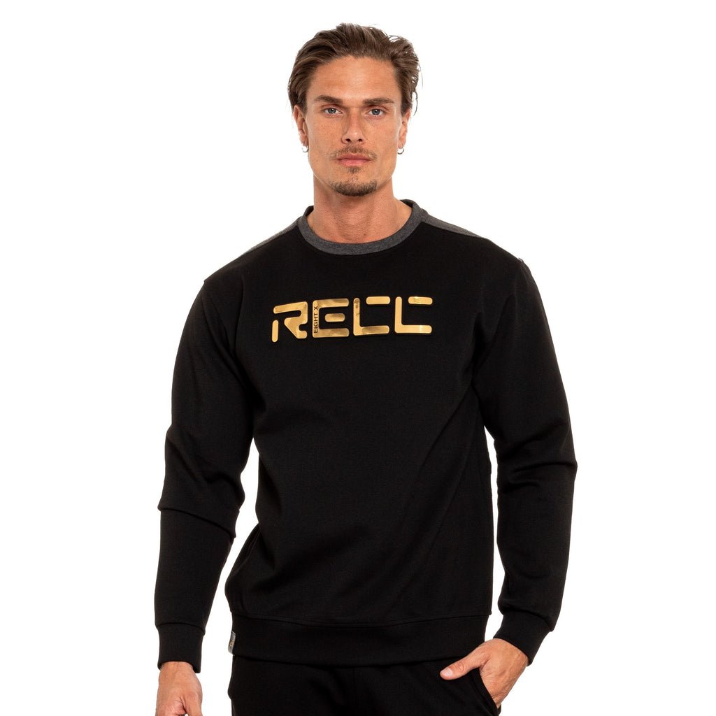 Recc Crewneck Pullover Sweatshirt - Black Sweatshirts Eight-X   