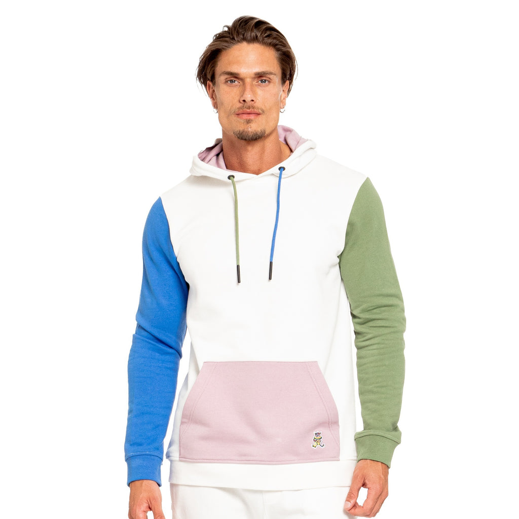 FROG Color Block Leisure Hoodie - White Sweatshirts Eight-X   