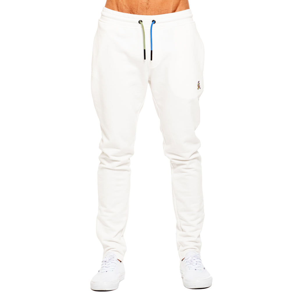 FROG Color Block Leisure Sweatpants - White Sweatpants Eight-X   