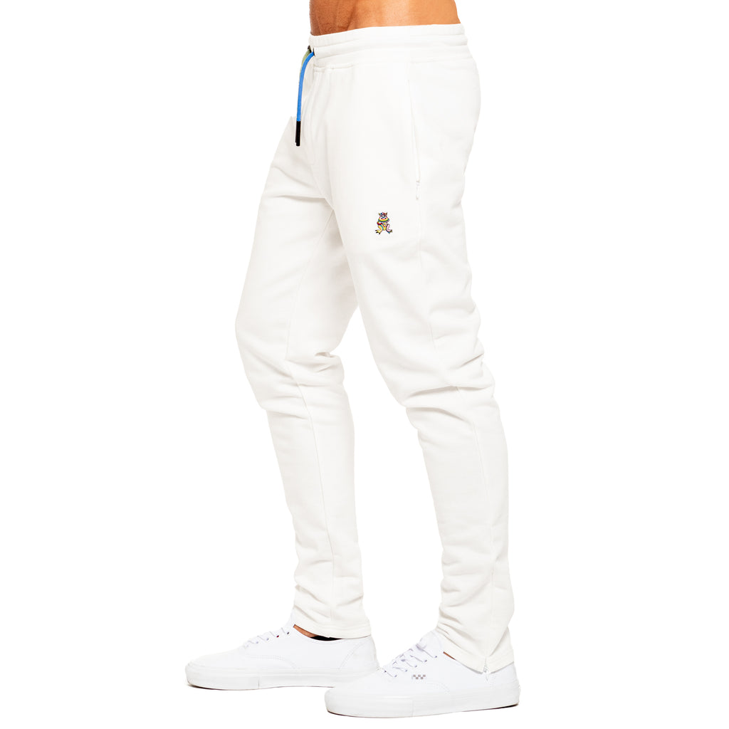 FROG Color Block Leisure Sweatpants - White Sweatpants Eight-X   