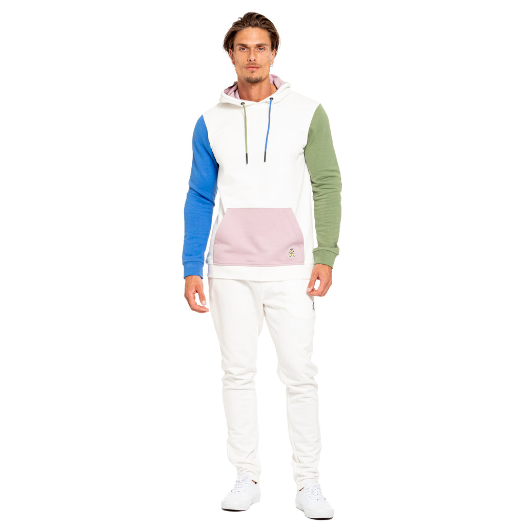 FROG Color Block Leisure Sweatpants - White Sweatpants Eight-X   