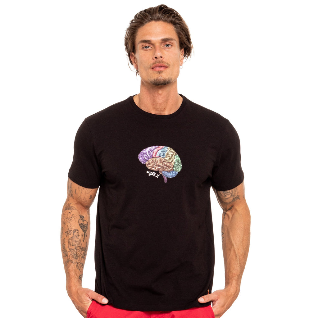 The Brain 8X Street T-Shirt - Black Graphic T-Shirts Eight-X BLACK S 