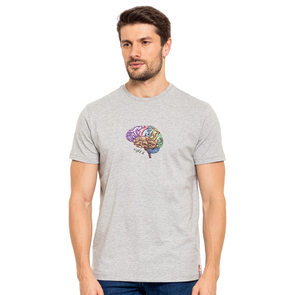 The Brain 8X Street T-Shirt - Grey Matter Graphic T-Shirts Eight-X GREY S 