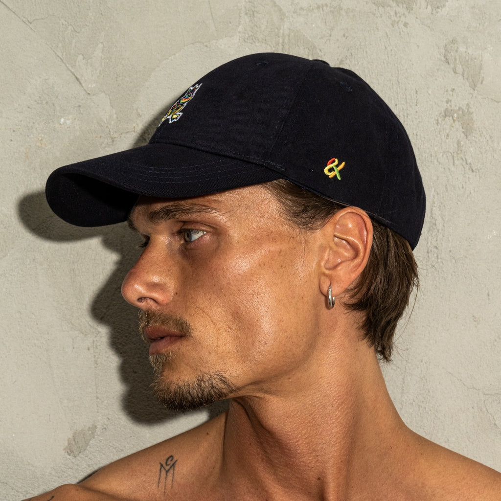 FROG Logo Hat - Navy/Rainbow Frog  Eight-X   