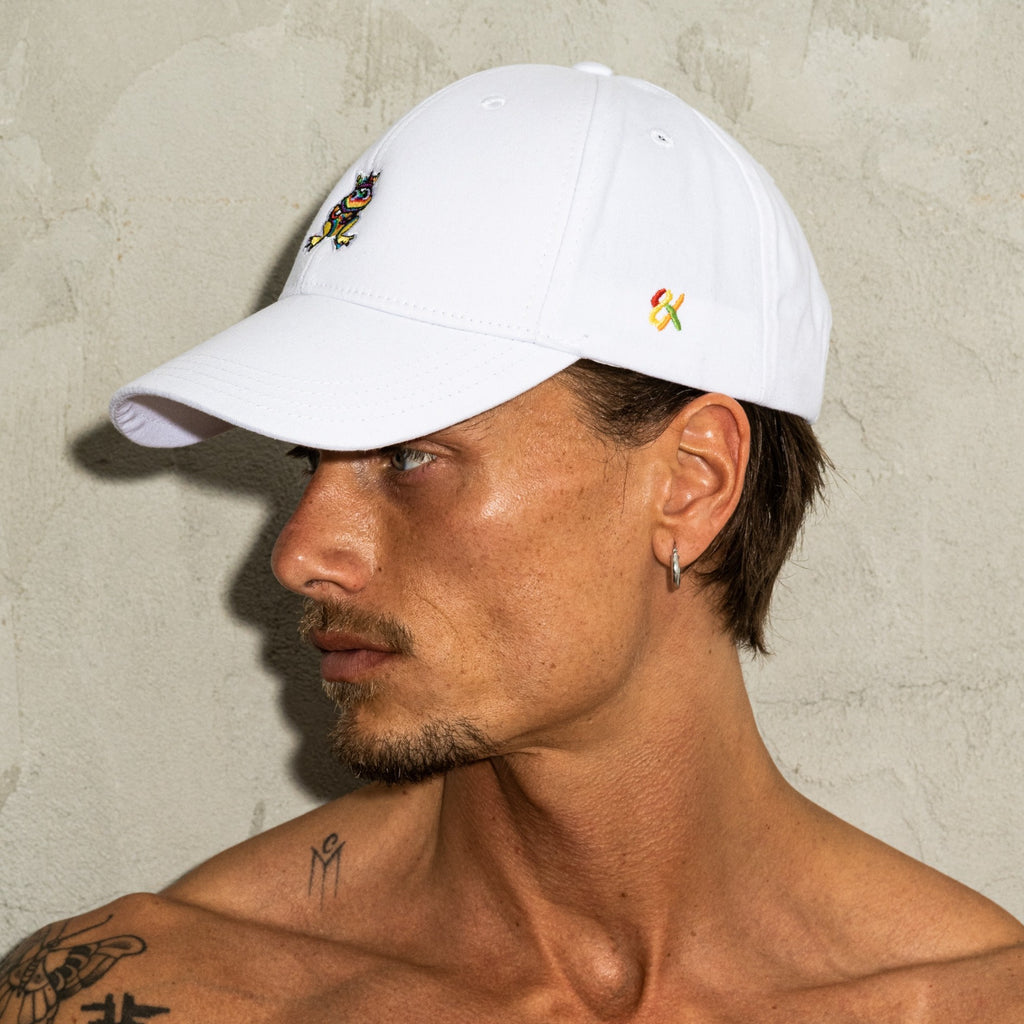 FROG Logo Hat - White/Rainbow Frog  Eight-X   