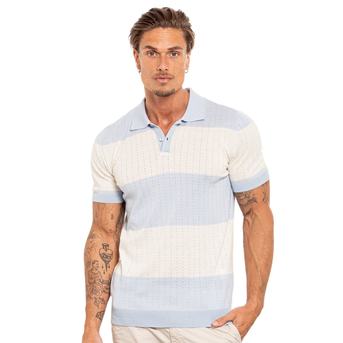 Gondola Knit Polo - Light Blue Polos Eight-X LIGHT BLUE S