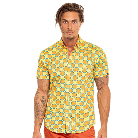 Eternal Sunshine Short Sleeve Button Down Shirt Short Sleeve Eight-X YELLOW S