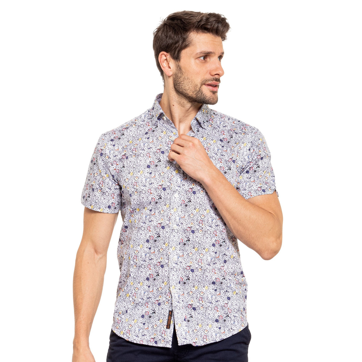 Buncha Buttons Short Sleeve Button Down Shirt Short Sleeve Eight-X WHITE S