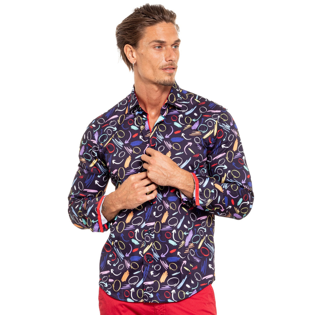 Arcade Floor Button Down Shirt Long Sleeve Button Down Eight-X   