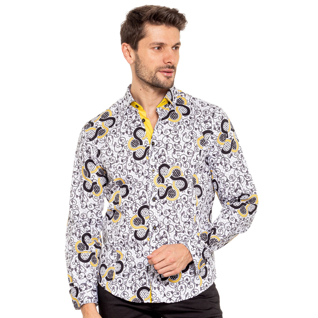 Honeycomb Hive Button Down Shirt Long Sleeve Button Down Eight-X   