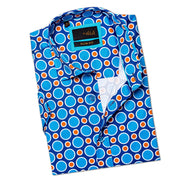 Dippin' Dots Short Sleeve Button Down Shirt Short Sleeve Eight-X