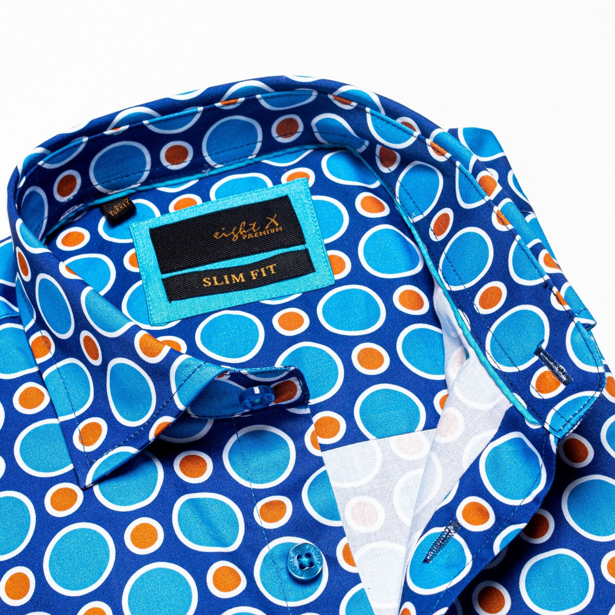 Dippin' Dots Short Sleeve Button Down Shirt Short Sleeve Eight-X