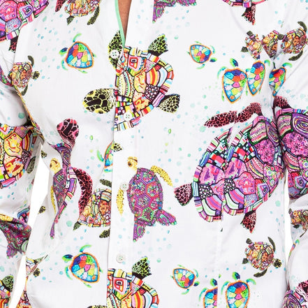 Trippy Turtle Button Down Shirt Button Down Shirts Eight-X   
