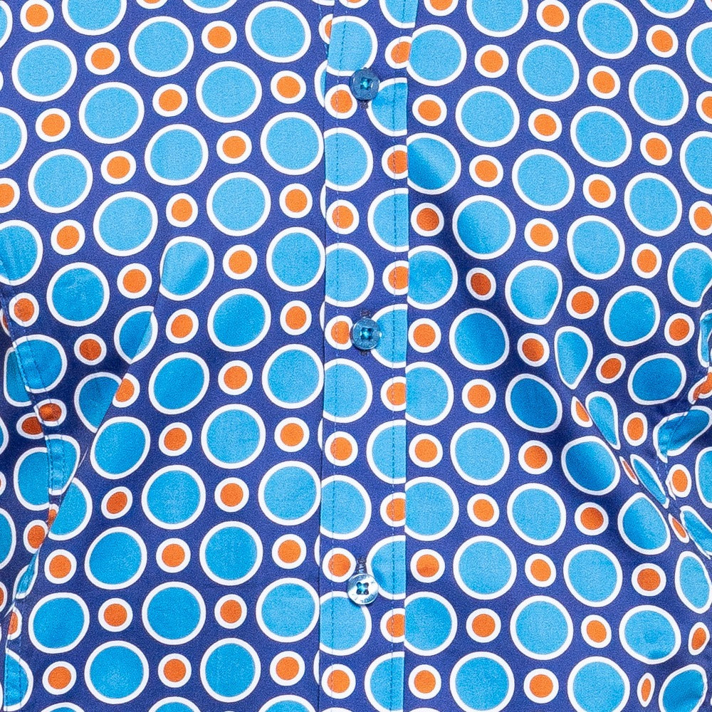 Dippin' Dots Short Sleeve Button Down Shirt Short Sleeve Eight-X
