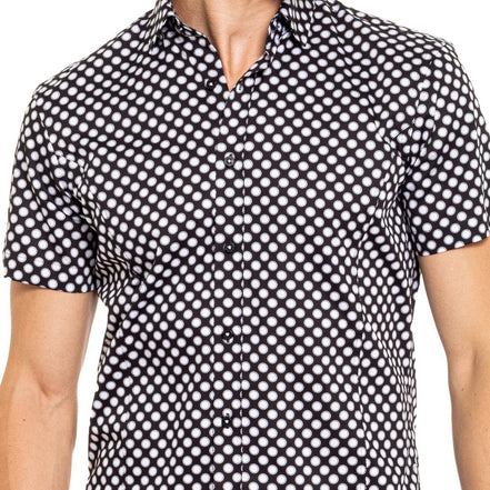 Push Button Short Sleeve Button Down Shirt Short Sleeve Eight-X