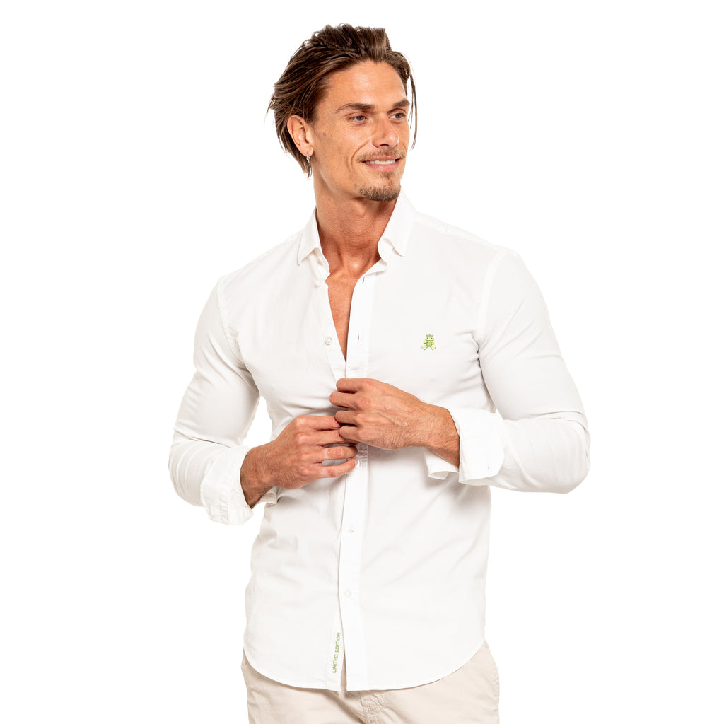 FROG Stretch Button Down Shirt - White Long Sleeve Button Down Eight-X   