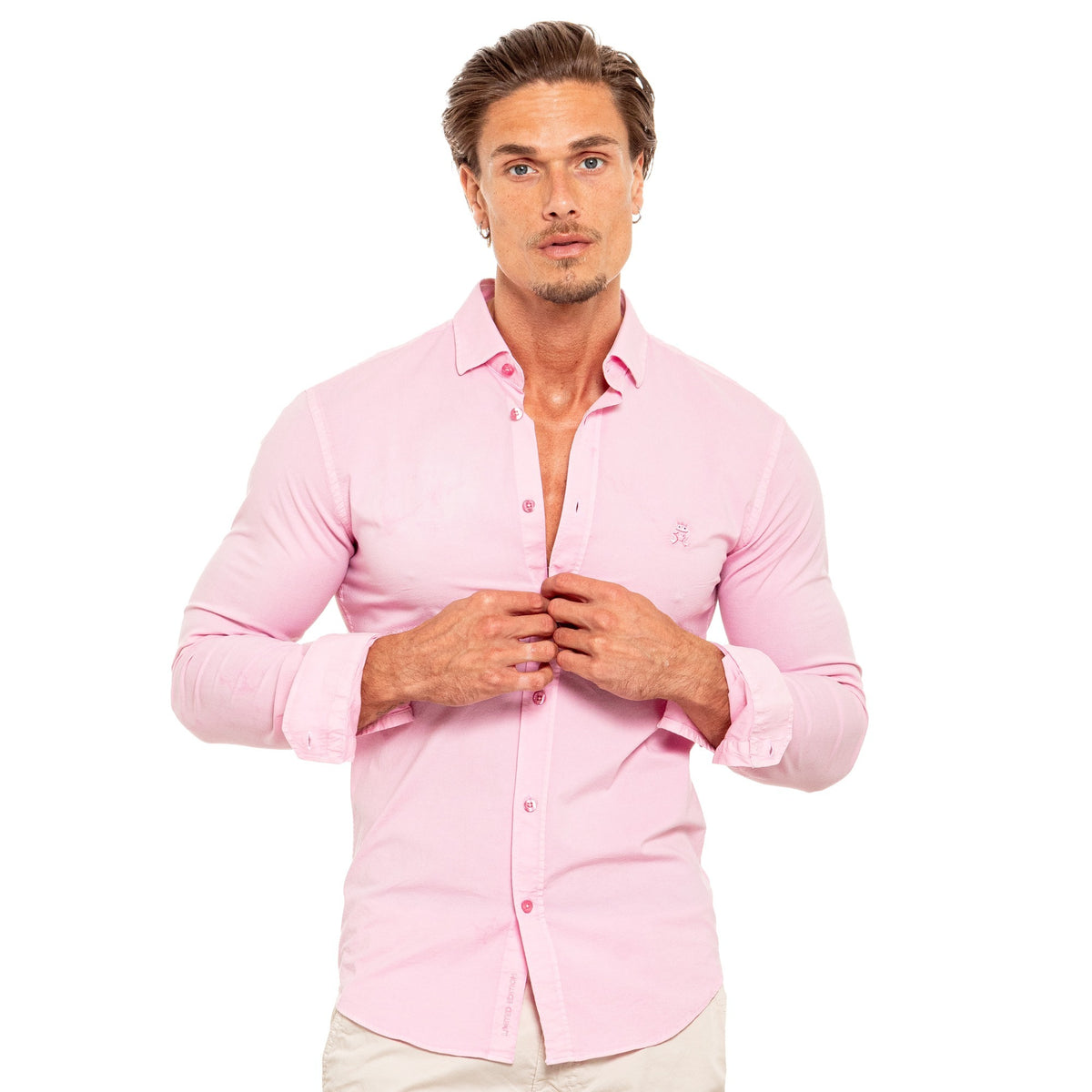 FROG Stretch Button Down Shirt - Pink Button Down Shirts Eight-X PINK XS