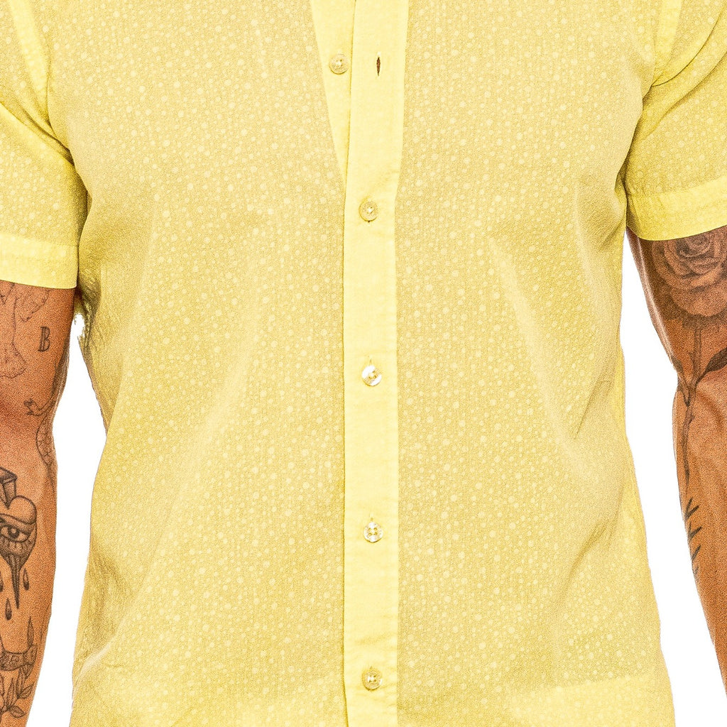 Subtle Bubbles Short Sleeve Shirt - Yellow Short Sleeve Button Down Eight-X   