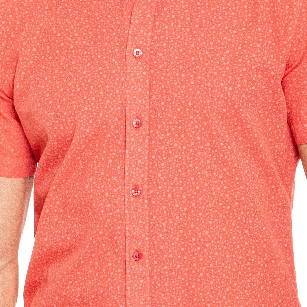Subtle Bubbles Short Sleeve Shirt - Coral Short Sleeve Button Down Eight-X   