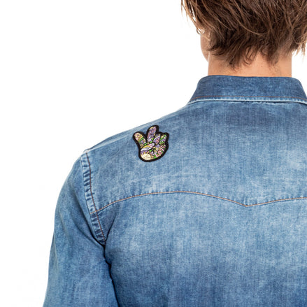 Happy Days Special Edition Patched Denim Shirt Button Down Shirts Eight-X