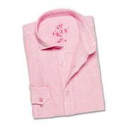 Linen Button Down Shirt - Light Pink Button Down Shirts Eight-X