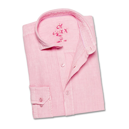 Linen Button Down Shirt - Light Pink Button Down Shirts Eight-X