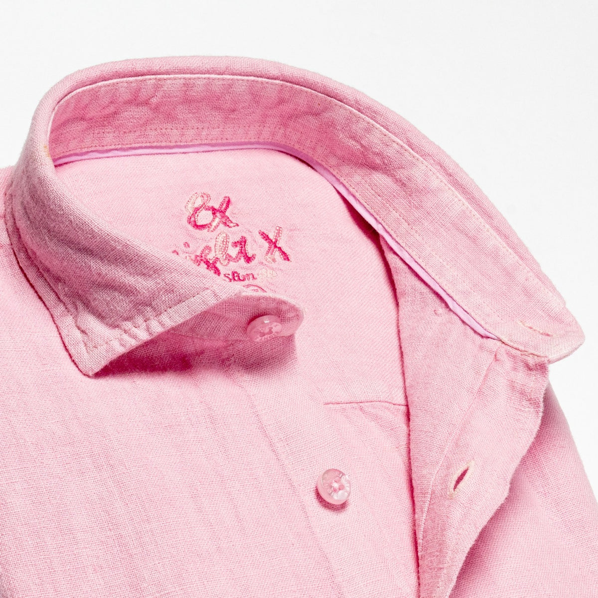 Linen Button Down Shirt - Light Pink Button Down Shirts Eight-X