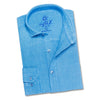 Linen Button Down Shirt - Cerulean Blue Button Down Shirts Eight-X