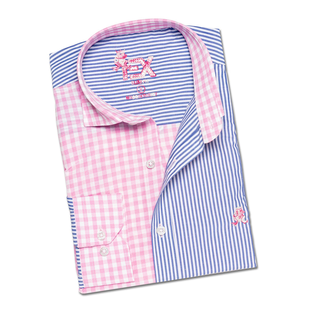 FROG Duality Button Down Shirt - Pink/Blue Long Sleeve Button Down Eight-X   