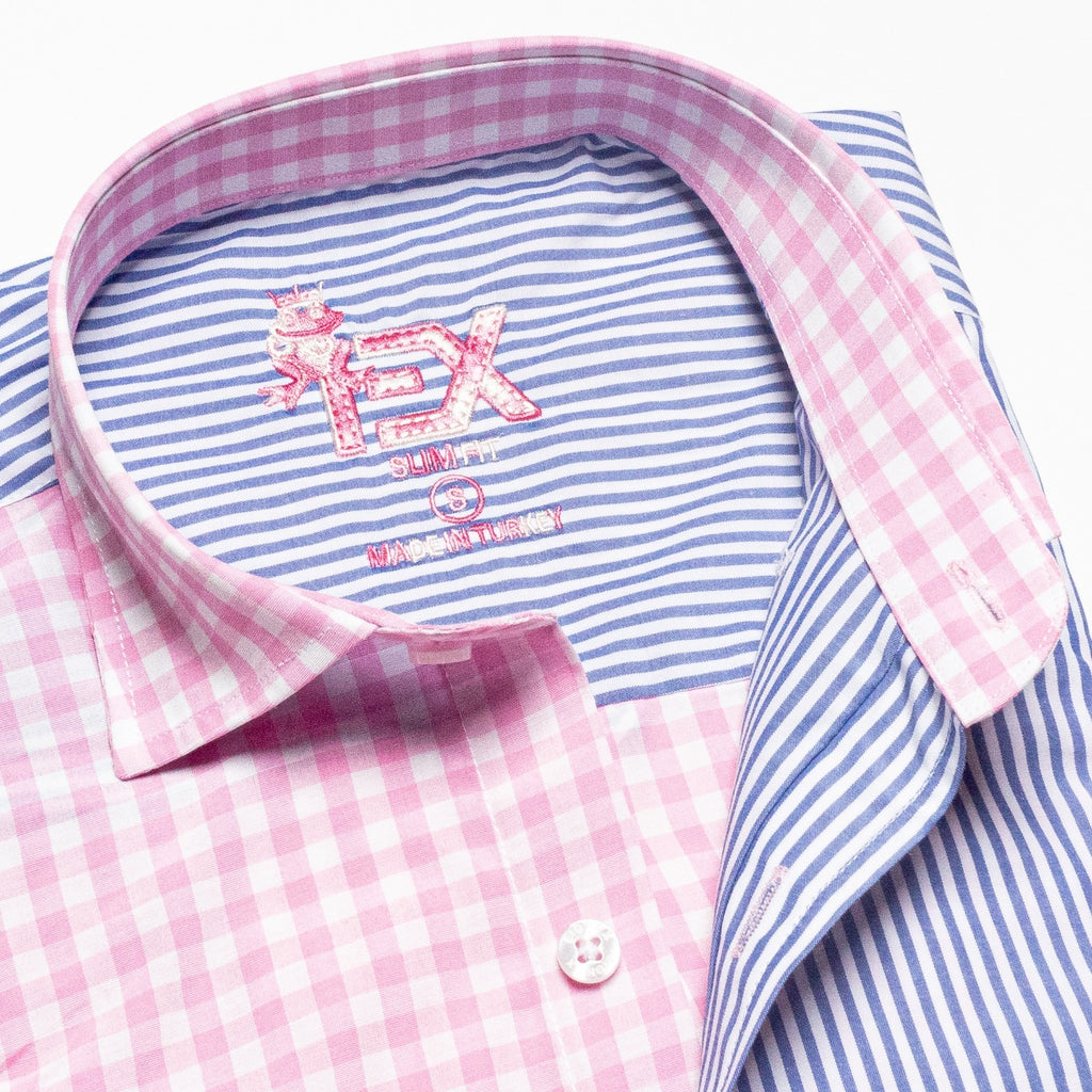 FROG Duality Button Down Shirt - Pink/Blue Long Sleeve Button Down Eight-X   