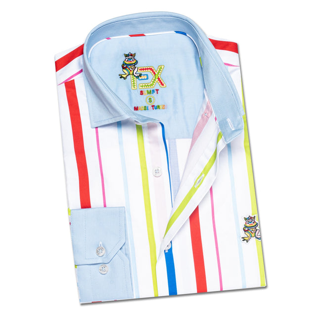 FROG Stripe Sampler Button Down Shirt Button Down Shirts Eight-X MULTI S