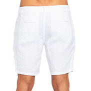 Linen Slim Fit Shorts - White Shorts Eight-X   