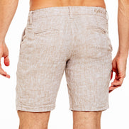 Linen Slim Fit Shorts - Beige Shorts Eight-X   