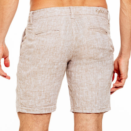 Linen Slim Fit Shorts - Beige Shorts Eight-X   